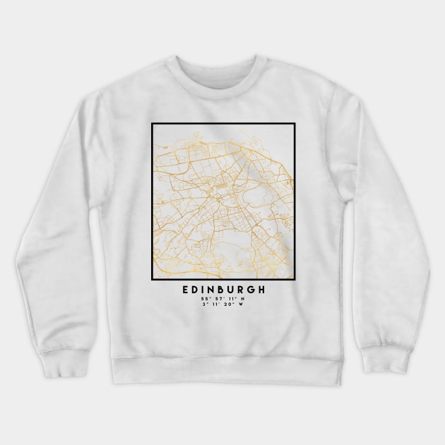 EDINBURGH SCOTLAND CITY STREET MAP ART Crewneck Sweatshirt by deificusArt